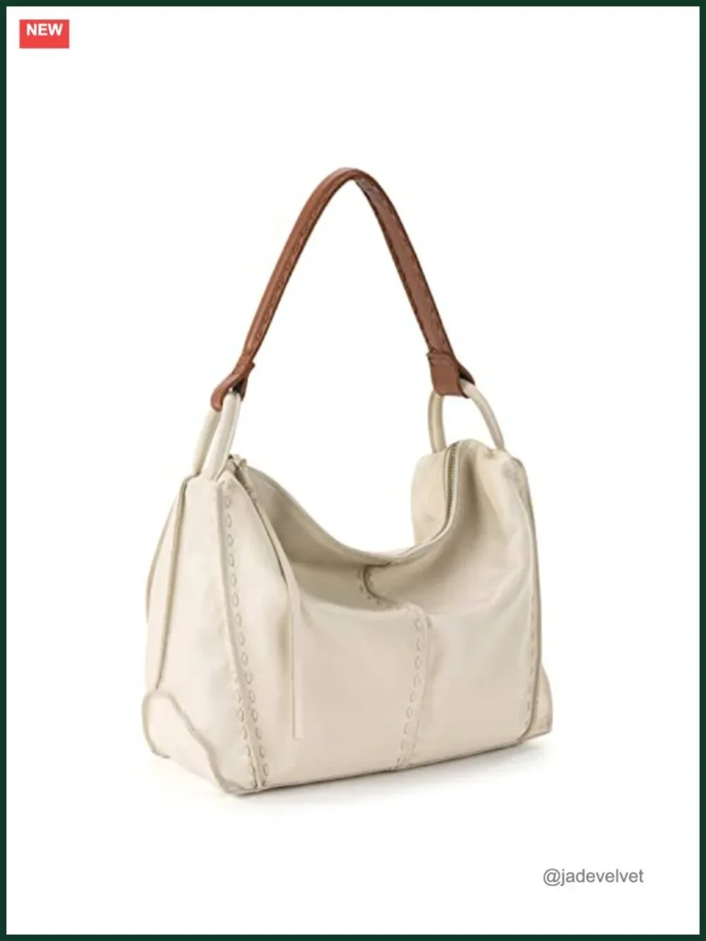 Large Hobo Purse - Premium Cowhide Leather Handbag with Zipper Pocket